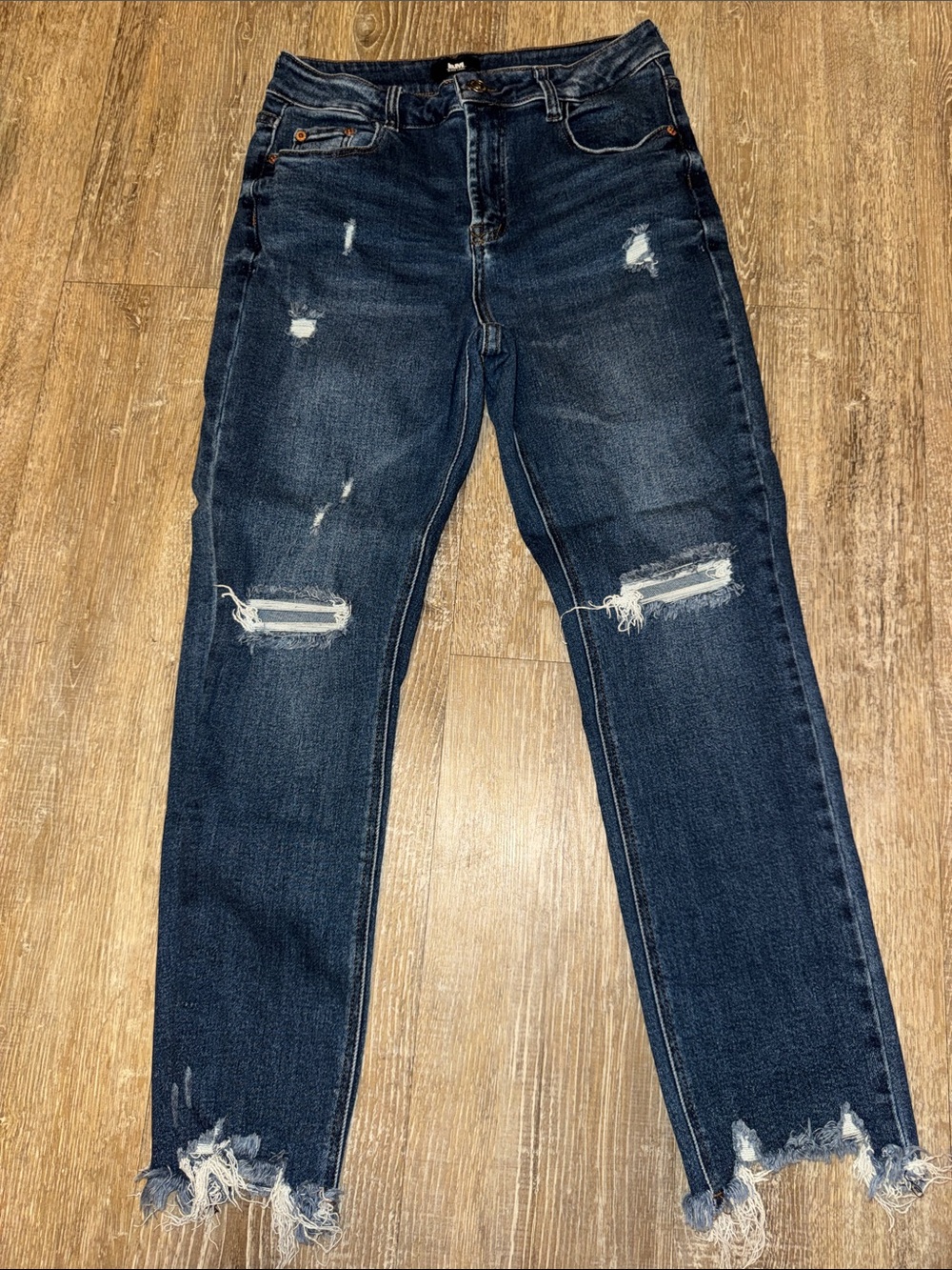 I&m black label Dark Blue Distressed Jeans size 11